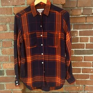 Mossimo Plaid Boyfriend Fit Top S